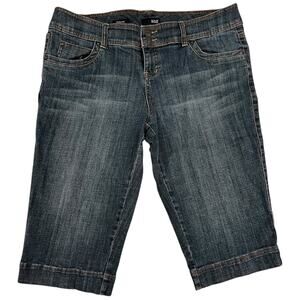 ANA Denim Crop Bermuda Shorts Size 16 Medium Wash Stretch Cotton